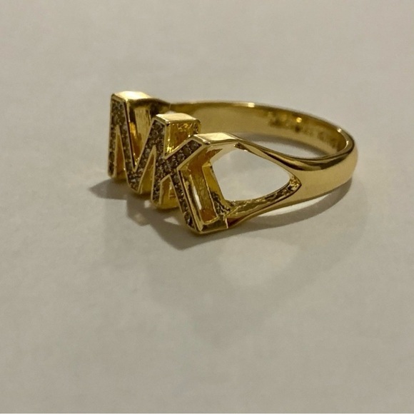 Michael Kors Gold-Tone Logo Ring Size 8 - Picture 9 of 13